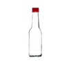 250ml Clear Glass Mineral Bottle with red duet cap