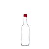 330ml Clear Glass Mineral Bottle with red duet cap