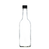 500ml Clear Glass Mineral Bottle with black duet cap