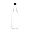 750ml Clear Glass Mineral Bottle with black duet cap