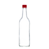 750ml Clear Glass Mineral Bottle with red duet cap