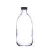 500ml Clear Alpha Sirop Glass Bottle with 28mm Black Polycone Lid