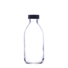 200ml Clear Glass Sirop Alpha Bottle with Black EPE Lined Lid