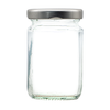 105ml glass  jam jar. Supplied with a heat sealable lid in 3 different colours.