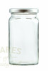 A 380ml clear glass square jam jars supplied with a heat sealable, vinegar proof lid in a choice of 7 different colours.