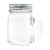 70ml Mason drinking glass jar with silver lid