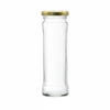 A tall 211ml olive glass jar supplied with a choice of lids.