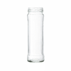 A tall 211ml olive glass jar supplied with a choice of lids.