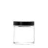 120ml Clear Glass Cosmetic Jar with black lids