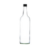 1 Litre Mineral Glass Bottle with black duet cap
