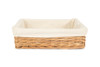 Wicker Willow Woven, Food Basket, (Large) Lined L390mm x W300mm x H100mm