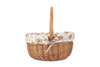 Wicker, Willow woven  Double steamed, Oval Shopper with Garden Rose Lining L300mm x W250mm x H310mm including handle