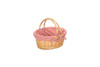 Wicker, Willow woven Small Swing Handled Shopper with Red and White Check Lining L330mm x W289mm x 180mm.