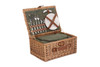 Wicker, Willow Woven, Two Person Green Tweed Picnic Hamper L400mm x W300mm x H190mm