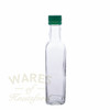 225ml square sauce glass bottle with green tamper evident cap