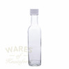 225ml square sauce glass bottle with white tamper evident cap