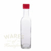 225ml square sauce glass bottle with red tamper evident cap