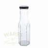 250ml hexagonal sauce glass bottle with black cap