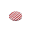 82mm Red Gingham Glass Jar lids - Wholesale and Retail