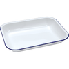 28cm White with Blue Rim Falcon Enamel Bake Pan