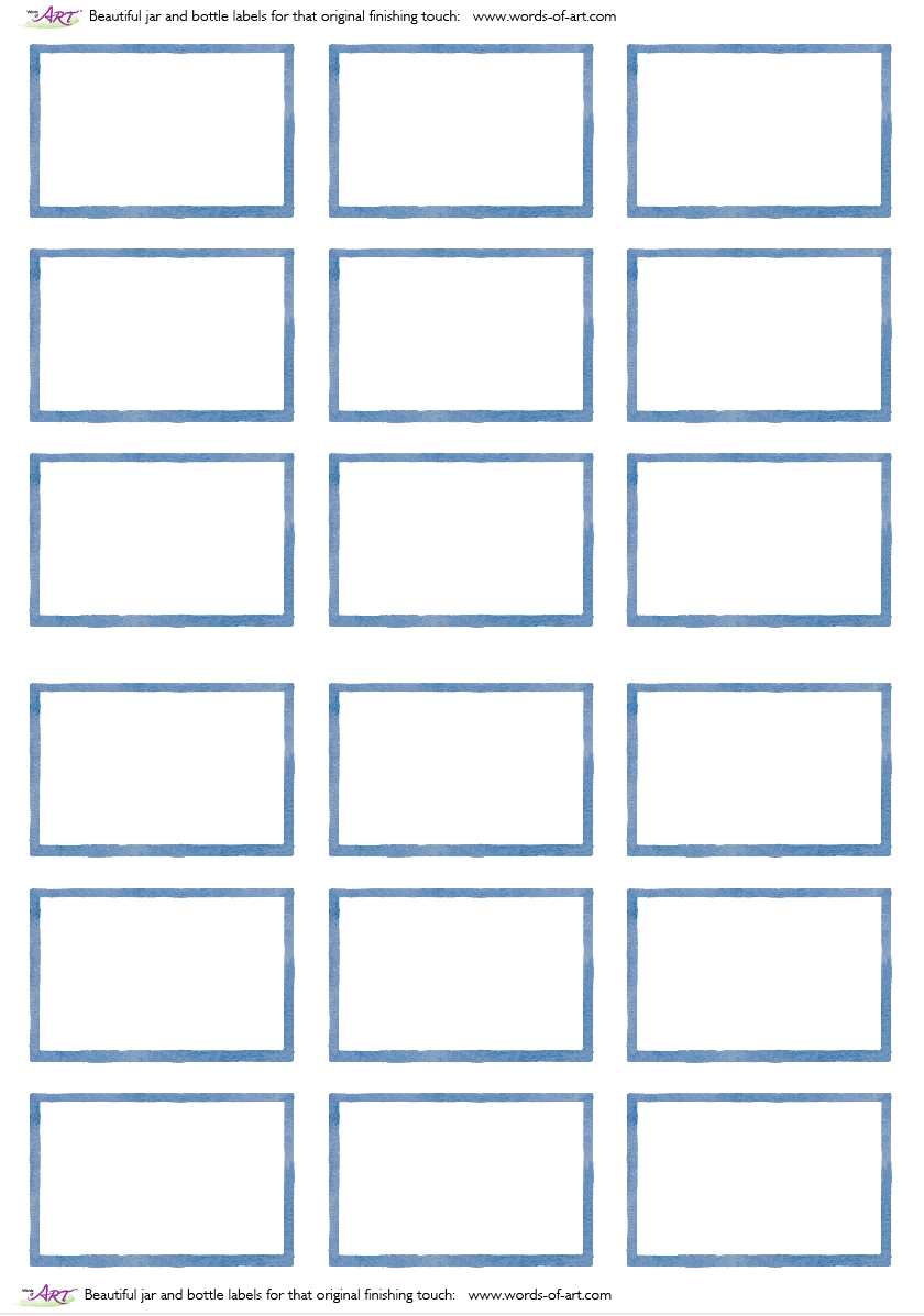 Cornflower Blue Line Jam Jar Labels, Food Labels, Cake Labels Wares