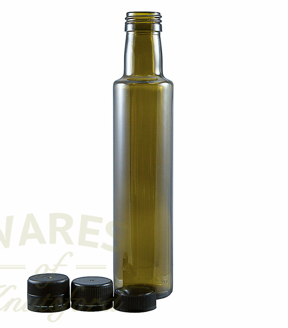 250ml Glass Oil Bottles - Green Glass Dorica Bottle