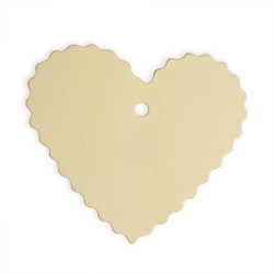 Heart Shaped Ivory Tags with Scallop Edging (Pack of 10)