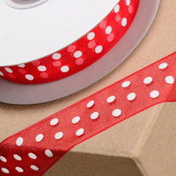 25 Metre - Ribbon in Red with White Spots