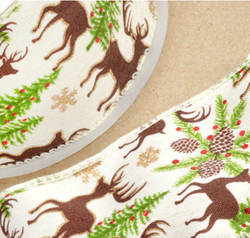 Christmas Wired Hessian Ribbon