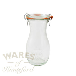 A 250ml glass Weck carafe bottle with detachable clip on  lid.