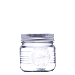 250g Mason Jar Old Fashioned Glass Jar With Silver Two Part Lid