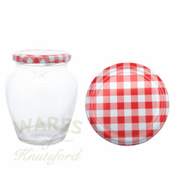 2lb gourmet/orcio glass jam jar with lid. Supplied in a choice of colours
