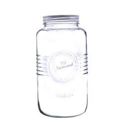 2000g Mason Jar Old Fashioned - With Silver Two Part Lid