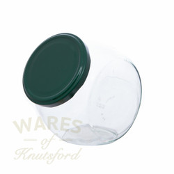 870ml glass sweet jar with green lid