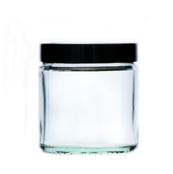 120ml Clear Glass Cosmetic Jar with black lids