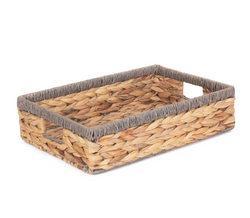 Small Shallow Rectangular Water Hyacinth Storage Basket