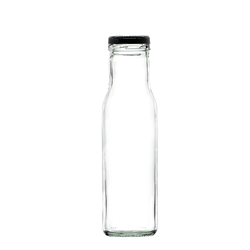 Wholesale 250ml Round Sauce Glass Bottles With Black Cap