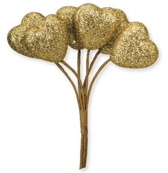 Gold heart on a stem