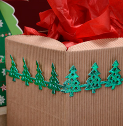 Christmas Tree Ribbon in Metallic Green