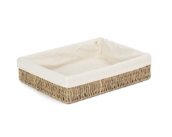 Large rectangular Seagrass Tray (Lined)