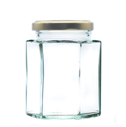 8oz Hexagonal Glass Honey Jar (190ml)