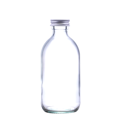 300ml Clear Alpha Sirop Bottle with Silver Aluminium EPE Lined Lid