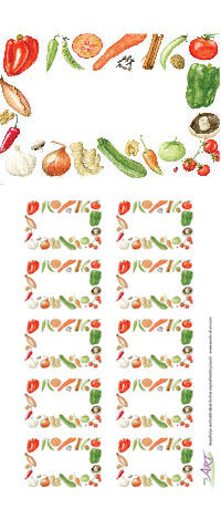 Chutney Preserving Labels, Pickle Preserving Labels - 70mm x 50mm - Mixed Fruit Design - Ideal for Jars 4oz through to Gallon