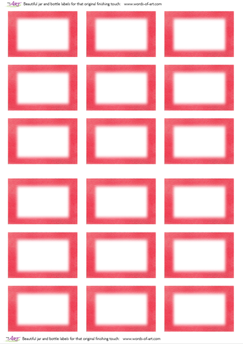 Red Rose Wide Border Design Jam Jar Preserving Labels -  Also Lovely as cake labels, Food Labels & Mustard Labels - 50mm by 8.400mm