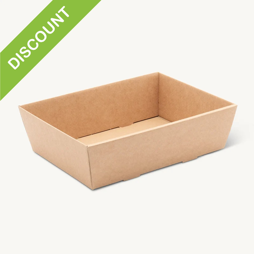 Large Natural Fluted Card Tray