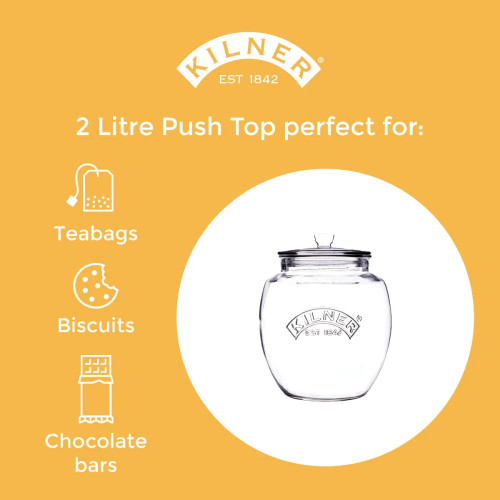 Kilner Bicchiere da 0,5 litri. Bicchiere quadrato a clip (0.50 l