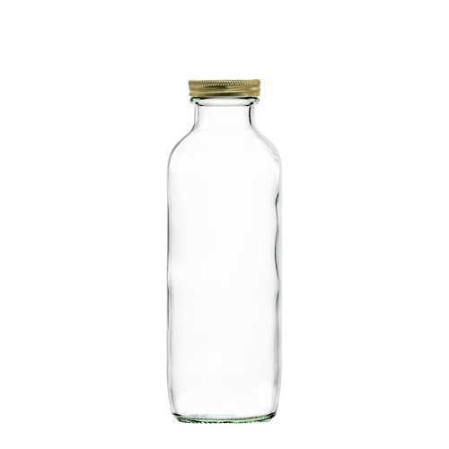 16oz Vintage Oil Glass Bottle With Gold Aluminium Cap