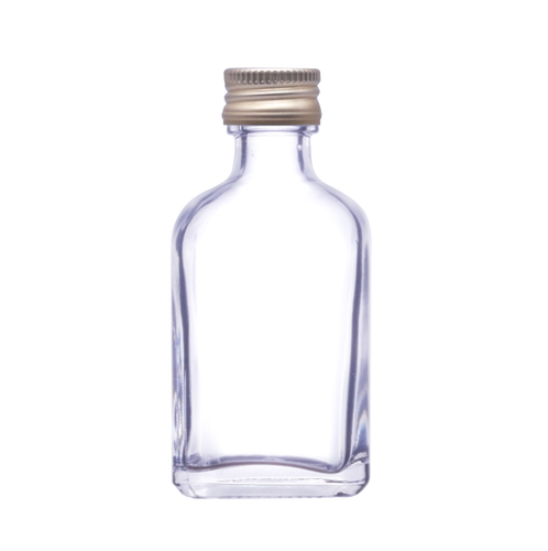 50ml Miniature Square Frasca Bottle - Front on Gold Lid