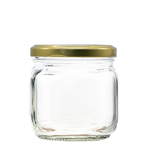 207ml Square Glass Jam Jars - Vintage Style (Packs Of 12/24/36/100/200/300) Price Includes Lids & VAT