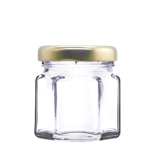 45ml Hexagonal Glass Jam & Honey Jars - Retail Packs